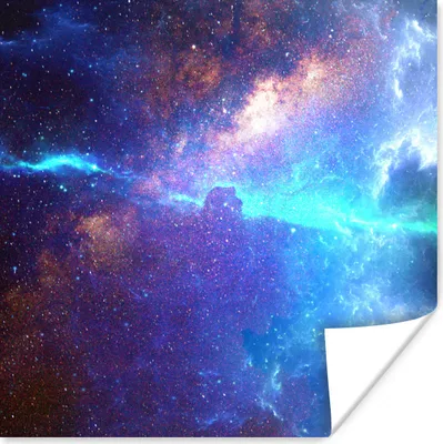 Produktbild von MuchoWow® Poster Sterne - Weltraum - Blau 30x30 cm - Wandposter - Printing
