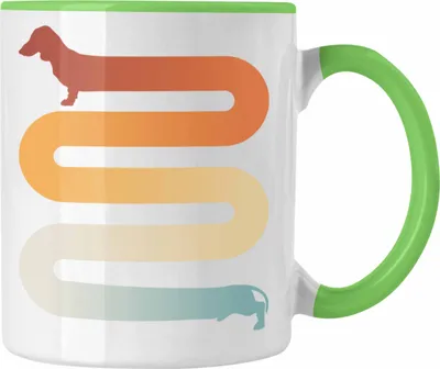 Produktbild von Trendation - Dackel Tasse Geschenke Dachshund Rauhaardackel Lustig Grafik Wurst (Grün)