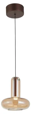 Zdjęcie produktu dla Lampa wisząca LED bursztynowy klosz Carote miedziana 5W biała ciepła 233lm metal wym:150x18x18cm IP20 Italux