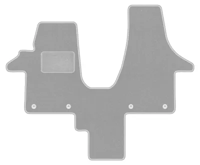 Obrázok produktu pre Velúrové autokoberce pre: VW Transporter T5 2003-2015 (Caravelle 2os) – sada 4 ks, sivé, na mieru – Wielganizator OSLO