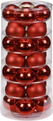 Produktbild von Weihnachtskugeln 28 Stk 6cm Merry Red