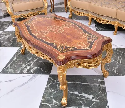 Produktbild von Casa Padrino Luxus Barock Couchtisch Braun / Gold 128 cm - Barock Möbel - Italy