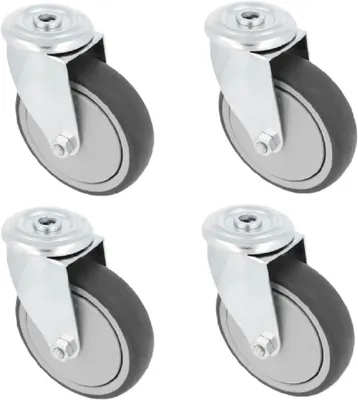 Productafbeelding van Meubelwielen 100 mm, set van 4, 110 kg per wiel, stalen plaat, zonder rem