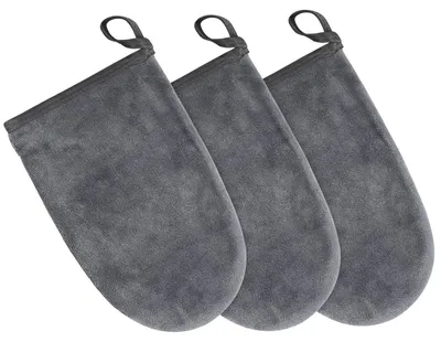 Productafbeelding van Waslappen van microvezel, 3-delig, grijs, 13 cm x 20 cm