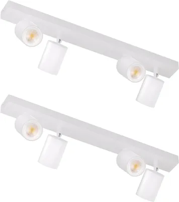 Produktbild von ZMH LED Deckenleuchte Weiß Deckenstrahler: GU10 Deckenlampe Spots 4 Flammig 2ER 330°Schwenkbar Deckenspots Modern Flurlampe Ohne Leuchtmittel