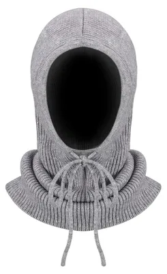 Immagine prodotto di Cappuccio antivento in maglia, maschera per il viso, scaldacollo, berretto antivento, sciarpa 2-in-1, colore grigio, taglia unica