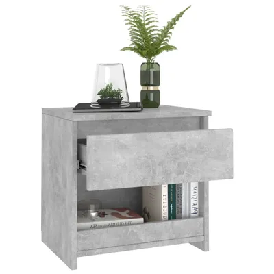Produktbild von " "Nachttisch Elegantes Design - Beistelltisch - Nachtschrank - Betongrau 40x30x39 cm Holzwerkstoff NeuMöbel 6011062