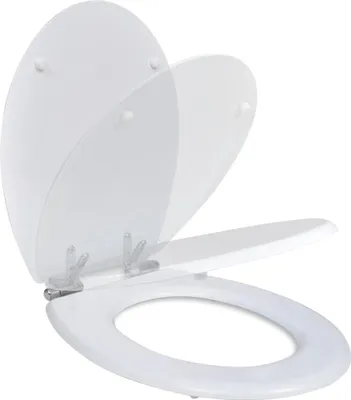 Produktbild von vidaXL Toilettensitz MDF Deckel mit Absenkautomatik Design Weiß