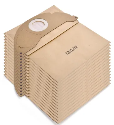 15 Staubsaugerbeutel für WD2, Papier, braun, 640 g
