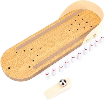 Image de Jouet de bowling de bureau de haute qualité, mini jeu en bois, jeu durable pour les enfants à la maison
