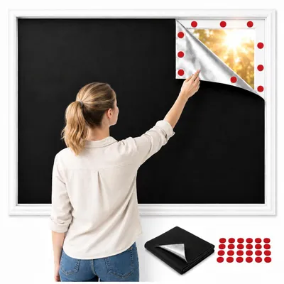 Verdunkelungsrollo 100x145 cm, 420D Oxford-Stoff, ohne Bohren