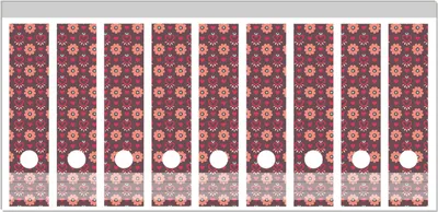 Produktbild von Wallario Ordnerrücken Sticker, selbstklebend für breite Ordner, 9 Stück, Motiv Muster mit Blumen und Herzen