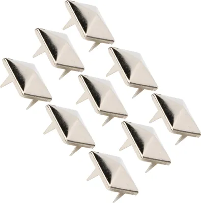 Produktbild von Spike Bolzen, 100pcs 10mm-15mm Ledercraft Pyramid Quadrat Punk Niivets 4 Klauen Metallstollen Silber fr Armb?nder Kleidungsschuhe Handtasche Handtasche (10 mm)