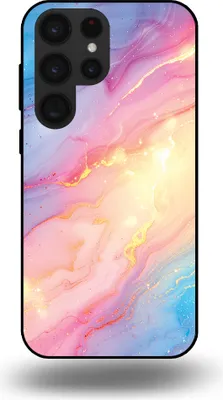 Produktbild von Smartphonica Telefon Fall geeignet für Samsung Galaxy S23 Ultra mit Regenbogen Glitter Marmor Print - TPU Backcover Fall Regenbogen Glitter Marmor Design