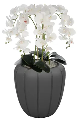Obrázek produktu pro Umělá orchidej, dekorativní květinová dekorace, nenáročná na údržbu, BÍLÁ