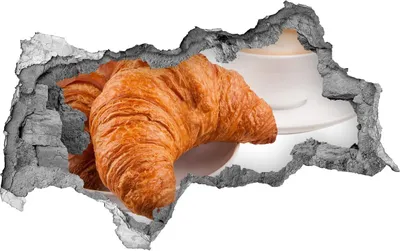 Produktbild von Selbstklebender Loch-3D-Aufkleber 95x73 cm Croissants und Kaffee