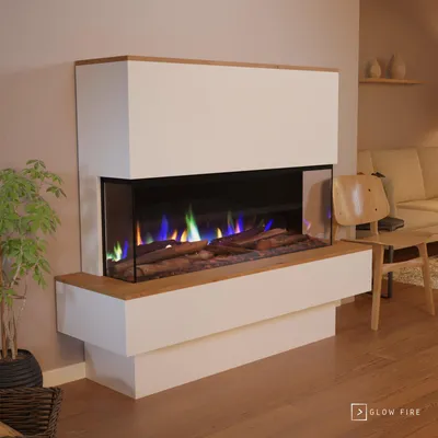 Produktbild von Glow Fire Elektrokamin 'PR19' in Weiss | LED Standkamin in weiß mit Heizung (1500 W) | BxHxT: 157,9x138,4x35cm