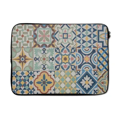 Produktbild von MuchoWow® Laptop Hülle 13 Zoll Vintage - Blumen - Design - Figuren Laptoptasche - Laptophülle - Sleeve - Rundumschutz
