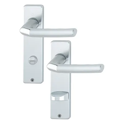 Produktbild von Hoppe Birmingham Kurzschildgarnitur F1 Aluminium Natur 1117/202KP, Bad WC