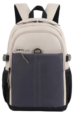 Produktbild von Aoking Uni Rucksack Schwarz mit Reißverschluss Polyester Casual 29x45cm Black B UNICA