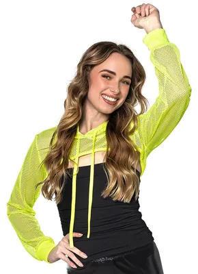 Image de Boléro pour femme en résille, jaune fluo (taille unique)