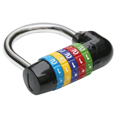 Immagine prodotto di Lucchetto a combinazione TRIXES a 5 cifre, nero e multicolore: lucchetto di sicurezza a combinazione a cinque cifre