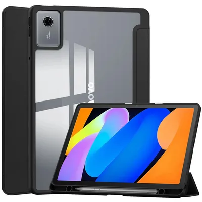 Produktbild von Schutzhülle mit Klappe für Lenovo Idea Tab 11, Bizon Case Tab Clear Matt, Schwarz