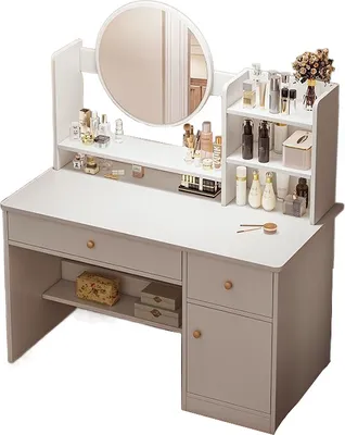 Produktbild von Schminktisch Mit Spiegel Mit Schubladen Weiss Make-Up Glamour Skandinavisch 100 Cm