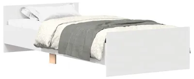 Produktbild von vidaXL Bettrahmen mit Kopfteil Weiß Holzwerkstoff