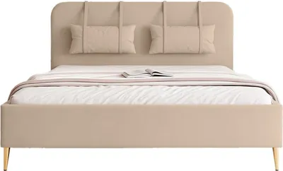 Produktbild von FEDVE Polsterbett Rexal aus Velvet 180x200 cm, Beige
