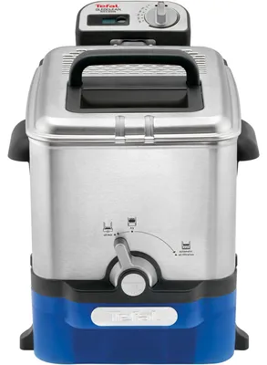 Produktbild von Tefal Oleoclean Pro Inox & Design FR8040, 3,5 l, 1,2 kg, Einzelbild, Schwarz, Edelstahl, 2300 W, 348 mm