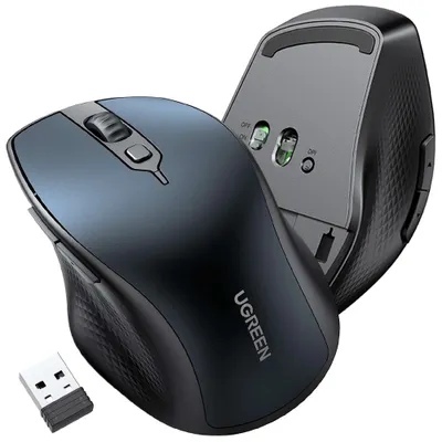 Produktbild von Drahtlose Ugreen Mu101 Ergonomische Bluetooth-Maus 2,4 Ghz - Blau