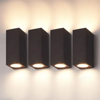 Image de HOFTRONIC - Appliques murales LED 4 pièces IP65 Noir Up & Down