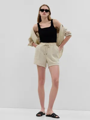 Produktbild von GAP Damen Shorts aus Musselin mit elastischem Bund und Kordelzug, Größe S
