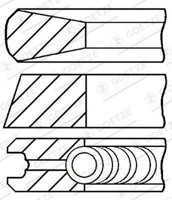 Produktbild von GOETZE ENGINE 08-252800-00 Kolbenringsatz Kolbenringe