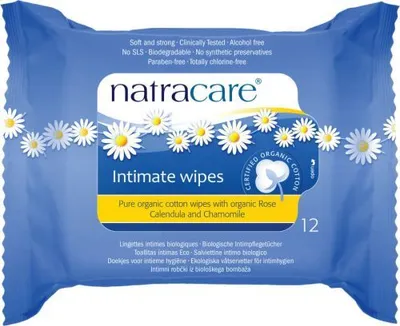 Produktbild von Natracare Feuchttücher für die Intimhygiene 12 Stk.