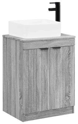 Image de vidaXL Ensemble de meubles de salle de bain, gris Sonoma, en bois composite