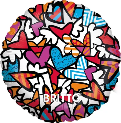 Produktbild von Folienballon Britto Motiv 2 Rund bunt 19 x 13,5 cm