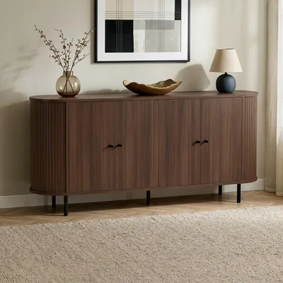 Produktbild von Skye Decor, Hochwertiger Konsolentisch (3 Teile) - Walnuss, 180 cm | 100% Melamin