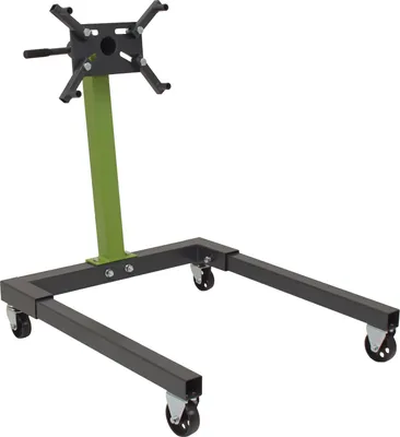 Produktbild von Motorständer Stahl Tragkraft 550 kg 360° Montagekopf 4 Räder Motorhalter Montageständer mobil grün