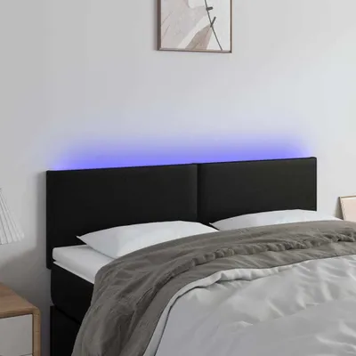 Produktbild von vidaXL LED Kopfteil Schwarz 144x5x78/88 cm Kunstleder - LED Kopfteil - LED Kopfteile - Kopfteil - Bett-Kopfteil