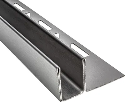Produktbild von Glas-Fliesenprofil Edelstahl Klemmprofil Wandprofil V2A 2m H19mm 11mm-Glas gebürstet