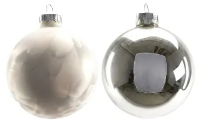 Produktbild von TrendLine Weihnachtskugeln aus Glas Ø 8 cm weiß-silber 6 Stück
