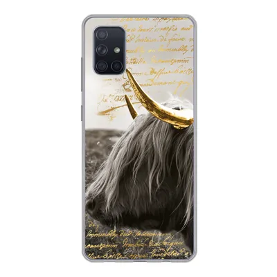 Produktbild von MuchoWow® Handyhülle Schutzhülle Hülle für Samsung Galaxy A71 Schottischer Highlander - Gold - Hoorn Silikon Softcase Handy Hülle - Kartenbesitzer