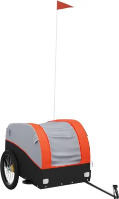 Produktbild von vidaXL Fahrradanhänger Schwarz und Orange 45 kg Eisen