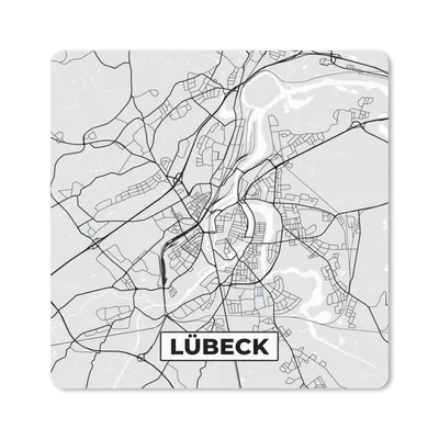 Produktbild von MuchoWow® Mauspad Mousepad Deutschland - Stadtplan - Lübeck - Karte 30x30 cm - Mousepads - Maus Mat - Pad - Mausunterlage - Gaming