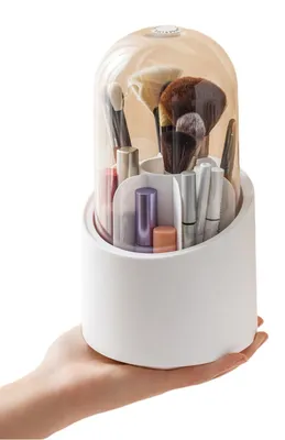 Obrázek produktu pro Organizér na štětce na make-up s otočnou základnou o 360° a průhledným krytem