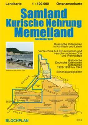 Produktbild von Landkarte Samland/Kurische Nehrung/Memelland 1:100 000
