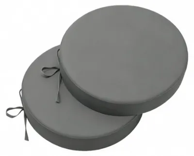 Produktbild von Set von 2 Runden Außenkissen - 35 cm - Memory Foam - Grau
