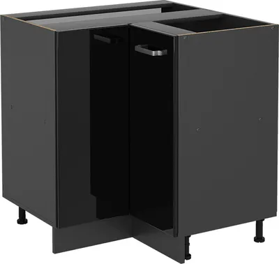 Produktbild von Eckunterschrank Vicco R-Line Schwarz Hochglanz 75.6 cm ohne Arbeitsplatte, Model 41066